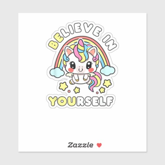 Geloof je zelf in je unieke positieve boodschap sticker (Vel)