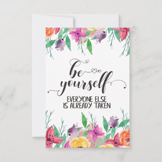 Geloof jezelf altijd in jezelf. bedankkaart (Voorkant)