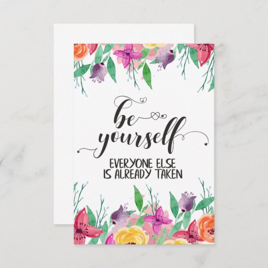 Geloof jezelf altijd in jezelf. bedankkaart (Voorkant / Achterkant)