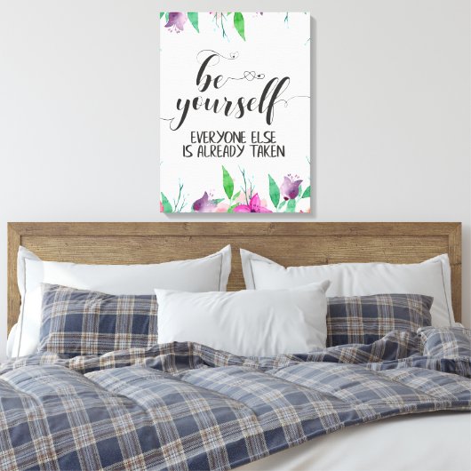 Geloof jezelf altijd in jezelf. canvas afdruk (Insitu (Slaapkamer))