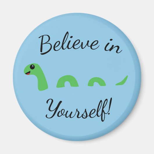 Geloof jezelf Cartoon Nessie Loch Ness Monster Magneet (Voorkant)