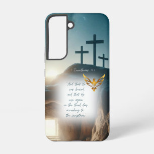 Geloof Jezus Opstanding Goud Duif Calvarie Samsung Galaxy Hoesje