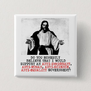 Geloof jij dat Jezus een conservatief zou zijn? Vierkante Button 5,1 Cm
