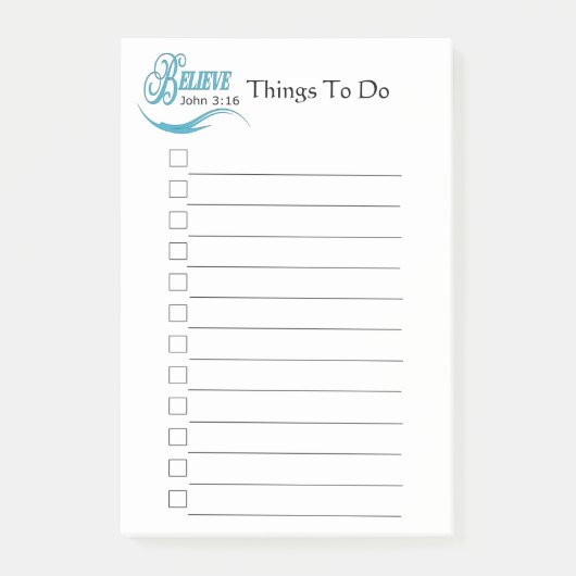 Geloof John 3:16 dingen die je moet doen Post-it® Notes (Voorkant)