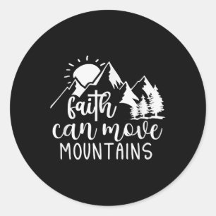Geloof kan bergen bewegen Christelijk religieus ci Ronde Sticker