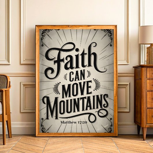 Geloof kan bergen bewegen  Christelijke kunst Poster