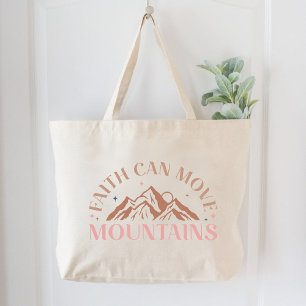 Geloof kan bergen bewegen Christelijke vrouwen gel Grote Tote Bag
