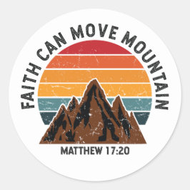 Geloof kan bergen bewegen ronde sticker