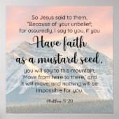 Geloof kan bergen bewegen Schrift Poster (Voorkant)
