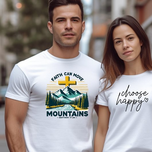 Geloof kan bergen Christelijk bewegen mannen T-shirt