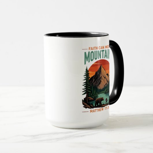 Geloof kan bergen Christelijk naar buiten verplaat Mok (Voorkant rechts)