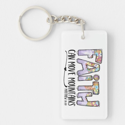 Geloof kan bergen verzetten sleutelhanger (Voorkant)