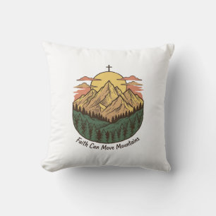 Geloof Kan Bergen Verzetten Vintage Berg T-shirt ( Kussen