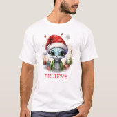 Geloof Kerst Alien T-shirt (Voorkant)