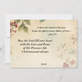 'Geloof' Kerst  Bloemen Christelijk Flat Feestdagenkaart (Achterkant)