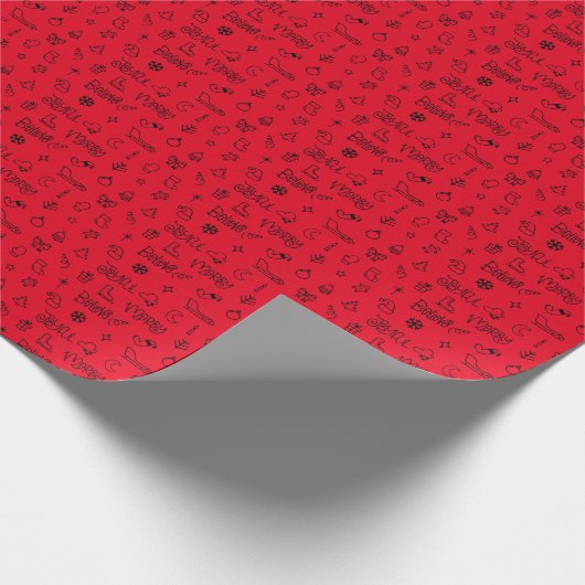 Geloof - Kerst rood Schattige Cadeaupapier (Hoek)