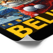 Geloof Kerst Shirt Sterrennacht Van Gogh Kat Poster (Hoek)