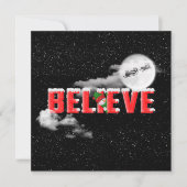 GELOOF kerstbericht met maan Kaart (Voorkant)