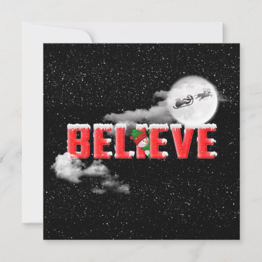 GELOOF kerstbericht met maan Kaart (Voorkant)