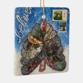 Geloof kerstboom en zegels keramisch ornament (Rechts)