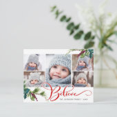 Geloof kerstfeestdag 5 FOTO Collage Greeting Holid Briefkaart (Staand voorkant)