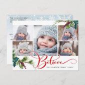 Geloof kerstfeestdag 5 FOTO Collage Greeting Holid Briefkaart (Voorkant / Achterkant)