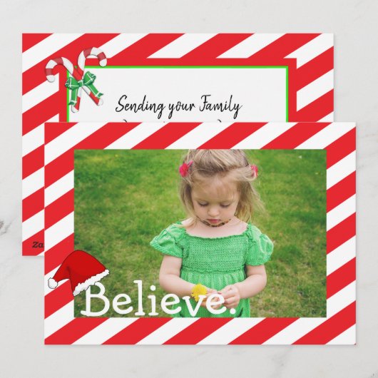 Geloof, kerstfoto met Holiday Feestdagenkaart (Voorkant / Achterkant)