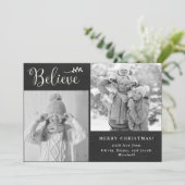 Geloof | Kerstfotocollage voor Chalkboard Feestdagenkaart (Staand voorkant)