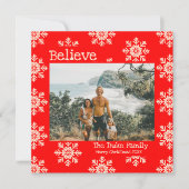 Geloof kerstfoto's in Red Snowflakes (Voorkant)