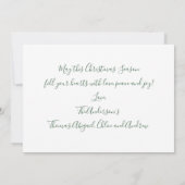 Geloof kerstkaart groene sneeuwvlokken, sterren (Achterkant)