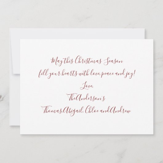 Geloof kerstKaart Red Snowflakes Stars (Achterkant)