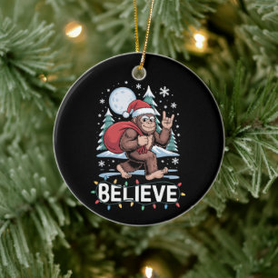 Geloof Kerstmis Bigfoot Sasquatch Kerstman Hoed Ma Keramisch Ornament