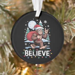 Geloof Kerstmis Bigfoot Sasquatch Kerstman Hoed Ma Ornament