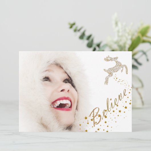 Geloof Kerstmis fotokaart Feestdagenkaart (Staand voorkant)