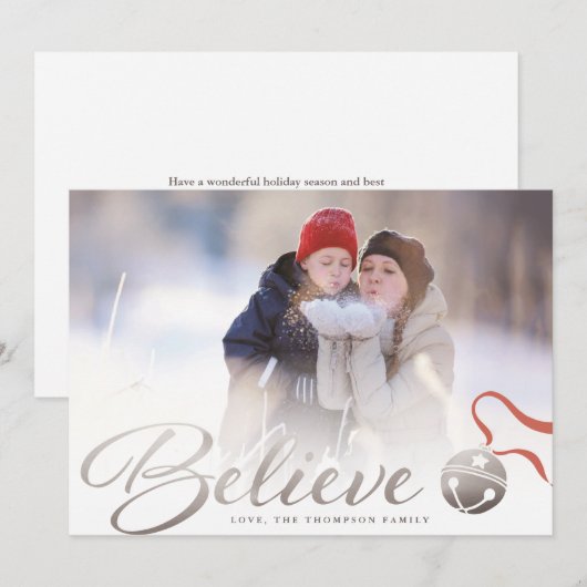 Geloof Kerstmis fotokaart Feestdagenkaart (Voorkant / Achterkant)