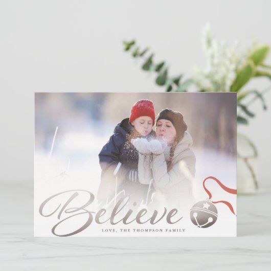 Geloof Kerstmis fotokaart Feestdagenkaart (Staand voorkant)