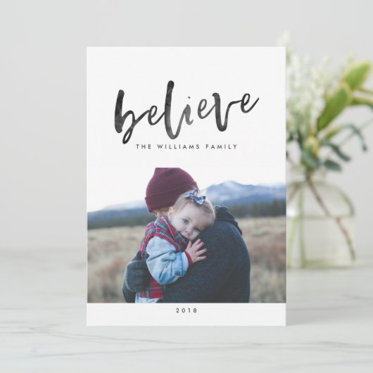 Geloof Kerstmis fotokaarten Feestdagenkaart (Staand voorkant)