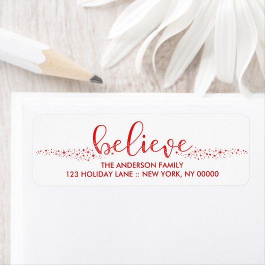 Geloof Kerstmis Hand Lettered Script Label (Insitu)