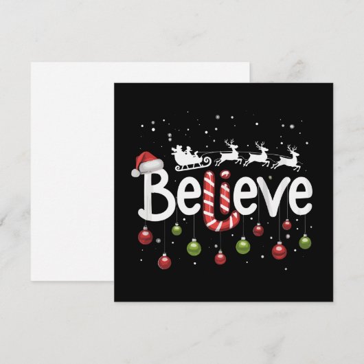 Geloof Kerstmis Kerstman Rendier Snoepstok  Feestdagenkaart (Voorkant / Achterkant)