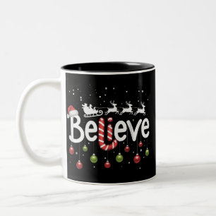 Geloof Kerstmis Kerstman Rendier Suikerstok Tweekleurige Koffiemok