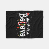 Geloof Kerstmis Sinterklaas Rendier Candy Cane Fleece Deken (Voorkant (Horizontaal))