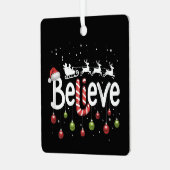 Geloof Kerstmis Sinterklaas Rendier Candy Cane Metalen Ornament (Voorkant links)