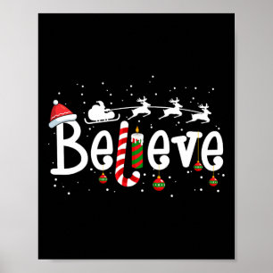 Geloof Kerstmis Sinterklaas Rendier Candy Cane Poster