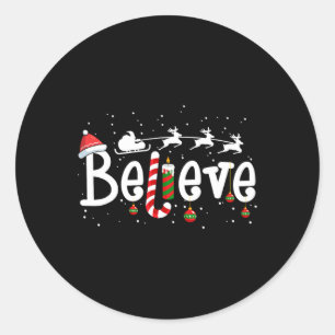 Geloof Kerstmis Sinterklaas Rendier Candy Cane Ronde Sticker