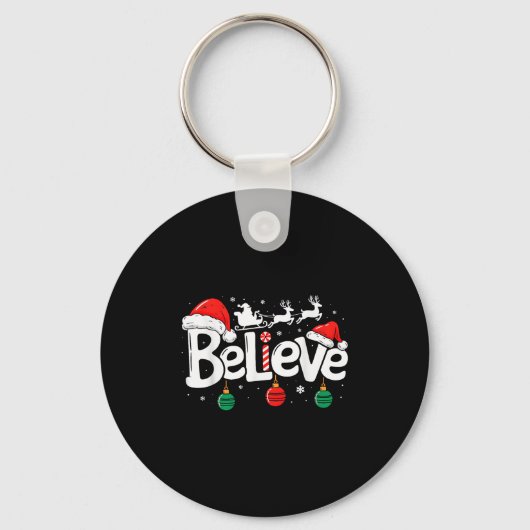 Geloof Kerstmis Sinterklaas Rendier Candy Cane Sleutelhanger (Voorkant)