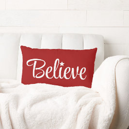 Geloof Kerstmis Vakantie Rood Wit Santa Kussen