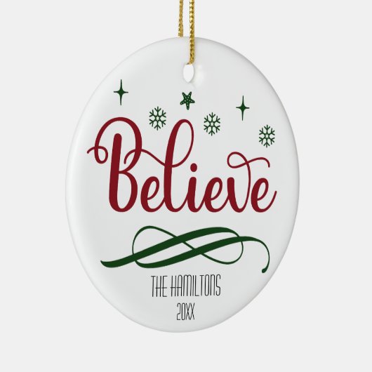 Geloof  kerstornament keramisch ornament (Rechts)