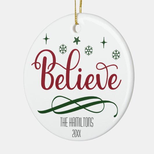 Geloof  kerstornament keramisch ornament (Links)