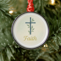 “Geloof” kerstornament van waterverf Metalen Ornament