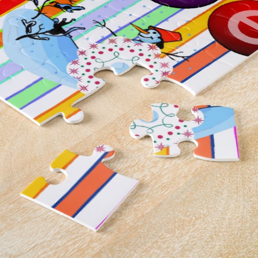 Geloof Kerstpuzzel Kerstmis Sneeuwman Legpuzzel (Zijkant)